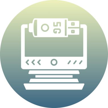 Bilgisayar simgesi. Web için basit elektronik aygıt vektör simgeleri çizimi