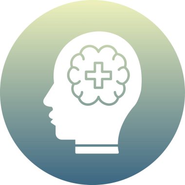 beyin ikonu vektör illüstrasyonu