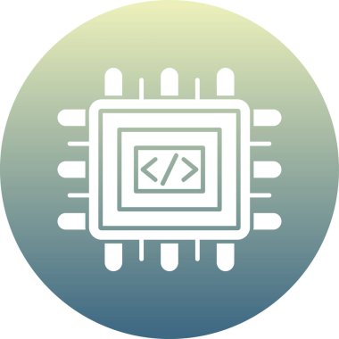 İşlemci. Web simgesi basit illüstrasyon