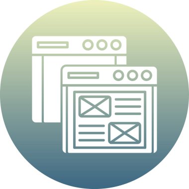 Tarayıcı penceresi web simgesi ana hat biçiminde