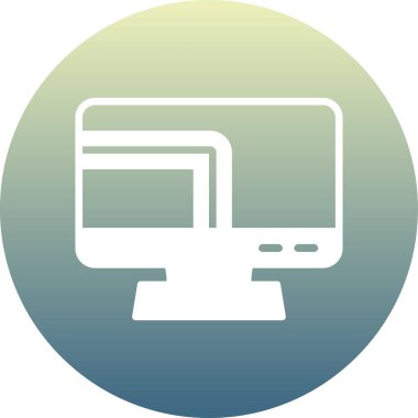 Bilgisayar. Web simgesi basit illüstrasyon