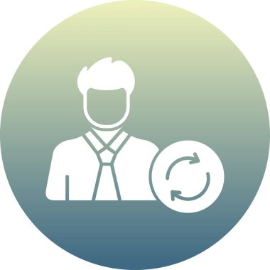 Dizüstü bilgisayar simgesi olan bir iş adamının vektör çizimi