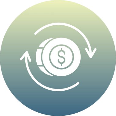 Dolar ve finans simgesinin vektör illüstrasyonu