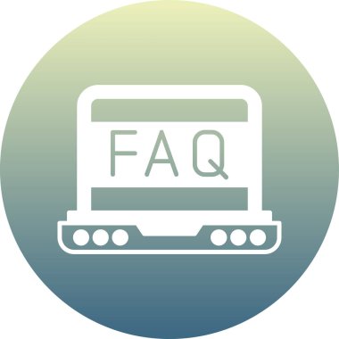 SSS simgesi. Beyaz arka plan üzerinde Internet düğmesi.