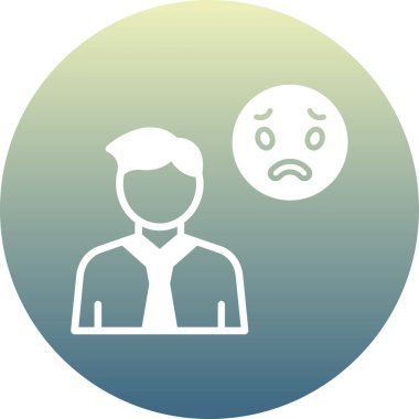 Üzgün insan düz simgesi