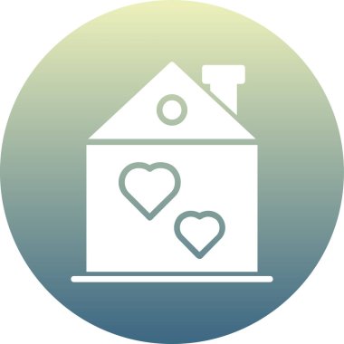 ev simgesi olan kalp, vektör illüstrasyonu