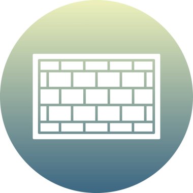 tuğla duvar web simgesi, basit vektör illüstrasyonu