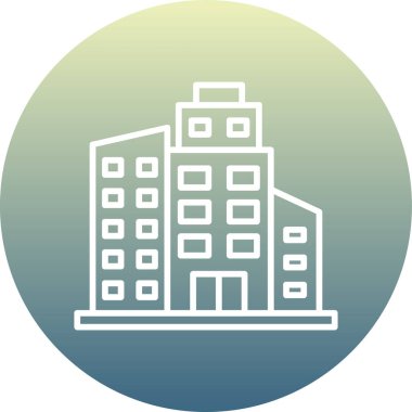 Bina. Web simgesi basit illüstrasyon