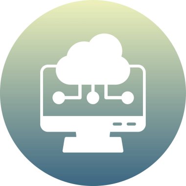 Bulut Hesaplama. Web simgesi basit illüstrasyon