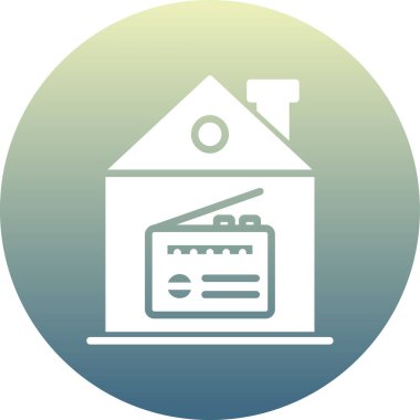 Bir bina simgesinin vektör illüstrasyonu