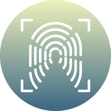 parmak izi vektör simgesi modern illüstrasyon