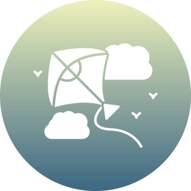 Şemsiyeli bulut ve rüzgar simgesi, basit vektör illüstrasyonu