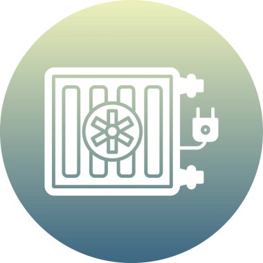 Mavi simgeli bir ısıtıcının vektör çizimi