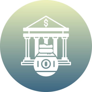 Banka. Web simgesi basit illüstrasyon