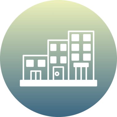 Şehir simgesi. düz dizayn biçimi 10