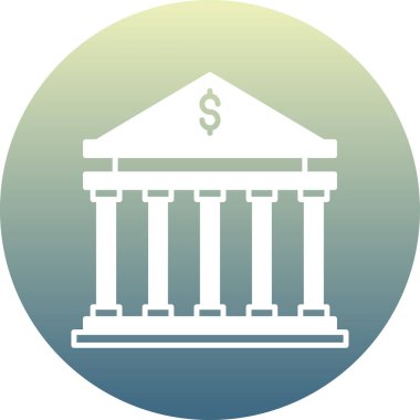 Banka. Web simgesi basit illüstrasyon