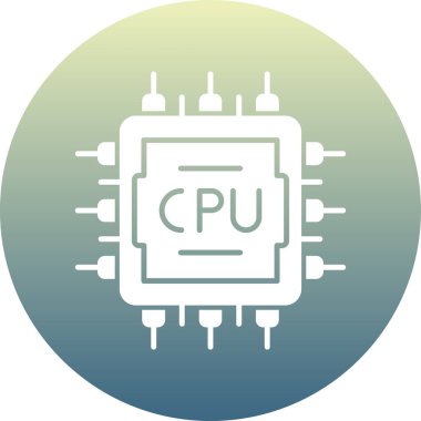 İşlemci simgesi, vektör illüstrasyonu