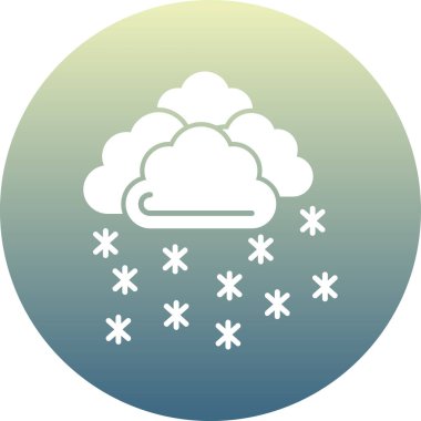 Karla kaplı bulut. Web simgesi basit tasarım