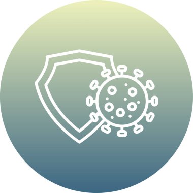 Corona virüs koruma ikonu. Ağ için koronavirüs virüs vektör simgesinin basit bir çizimi