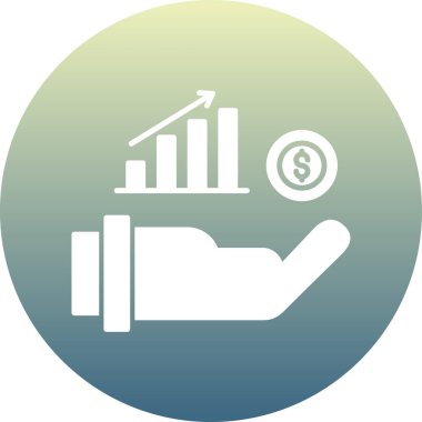 finansal rapor düz yuvarlak vektör simgesi