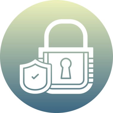 güvenli vektör çizgisi simgesi