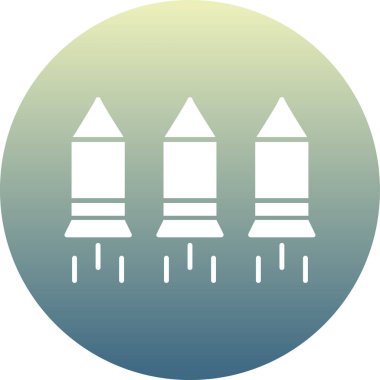 Roket. Web simgesi basit illüstrasyon