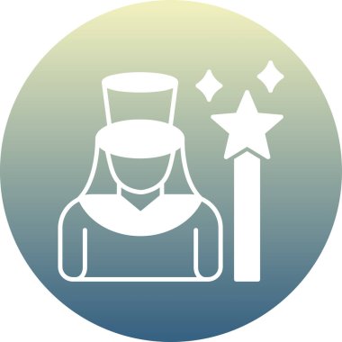 Yıldızlı bir kadının vektör çizimi