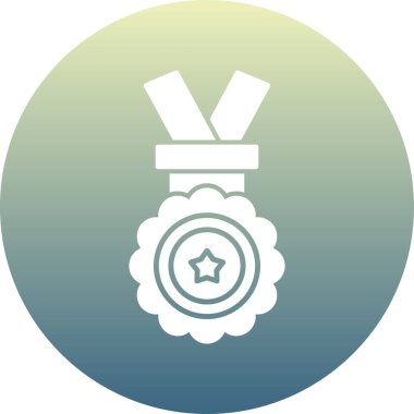 Moda stili izole edilmiş arka planda madalya simgesi