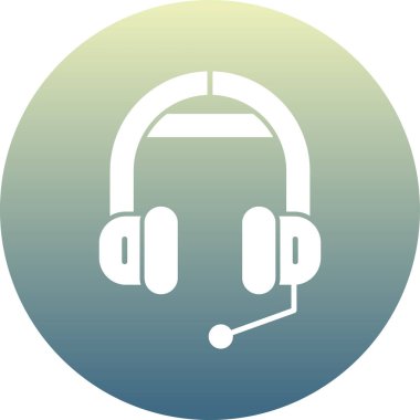 Beyaz arkaplanda kulaklık simgesi, vektör illüstrasyon tasarımı.