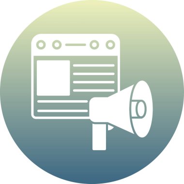 Megafon. Web simgesi basit illüstrasyon