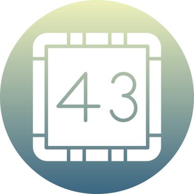 Dijital ekran 44 glyph simgesi. Basit resimleme