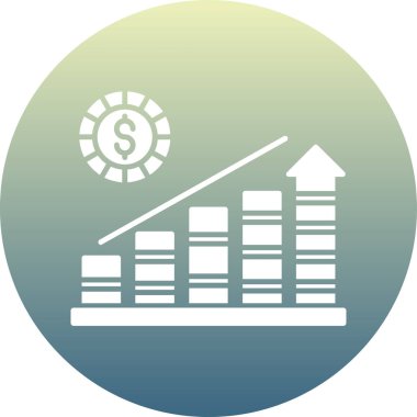 İş büyütme ikonu. vektör biçimi iki renkli düz sembol, yumuşak açılı renkler, mavi ve gri renkler, beyaz arkaplan