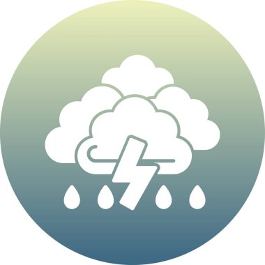 Bulut ve fırtına simgesinin vektör çizimi