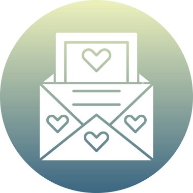 harf zarfı simgesi vektör illüstrasyonu, düz tasarım