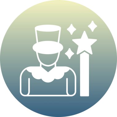 Sihirbaz. Web simgesi basit illüstrasyon