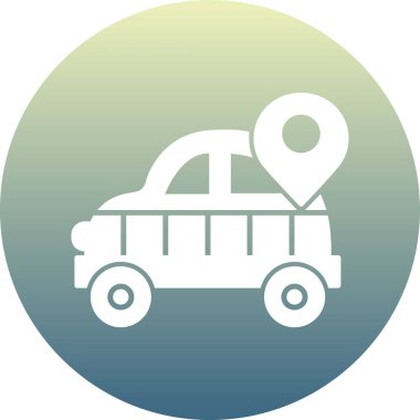 Çember biçiminde araba simgesinin vektör illüstrasyonu