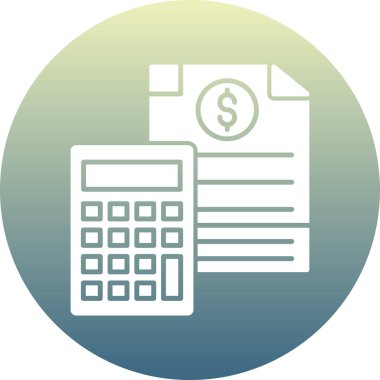 Hesap Makinesi Düz Çember Vektör Simgesi Tasarımı