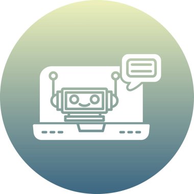 robot. Web simgesi basit illüstrasyon