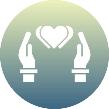 aşk elleri yuvarlak simge