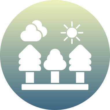 Ağaçlar. Web simgesi basit illüstrasyon