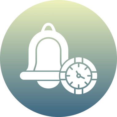 Modern b 'nin vektör illüstrasyonunda simge çan saati yok.