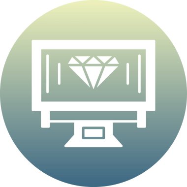 Elmas. Web simgesi basit illüstrasyon