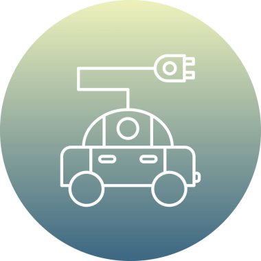 Electric Car modern ikon vektör çizimi