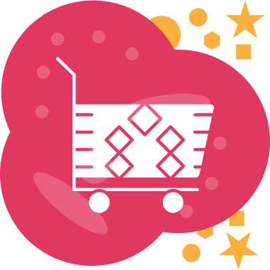 Alışveriş arabası simgesi, illüstrasyon vektör