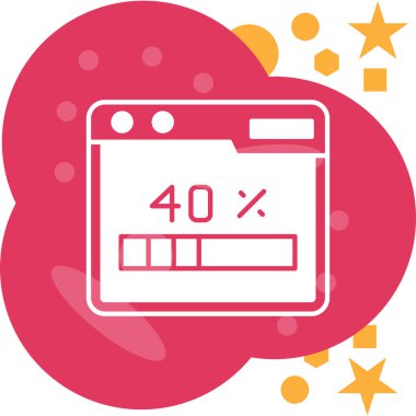 Yüzde 40 indirim simgesi, modern vektör illüstrasyonu