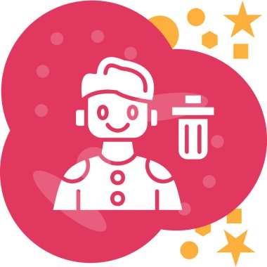 Bir robot simgesinin vektör illüstrasyonu