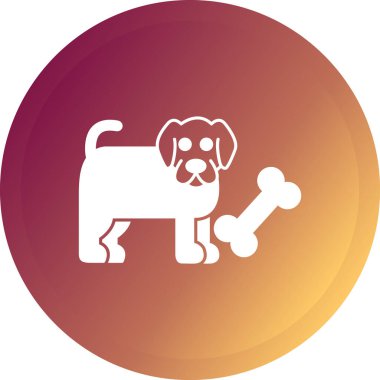 köpek kemik ve köpek silueti vektör çizimi tasarımı