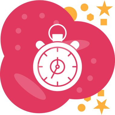 Alarm saatinin yıldız ve aylı vektör çizimi.