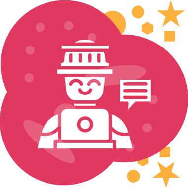 robot. Web simgesi basit illüstrasyon