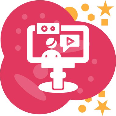 kamera video simgesi, vektör illüstrasyonu